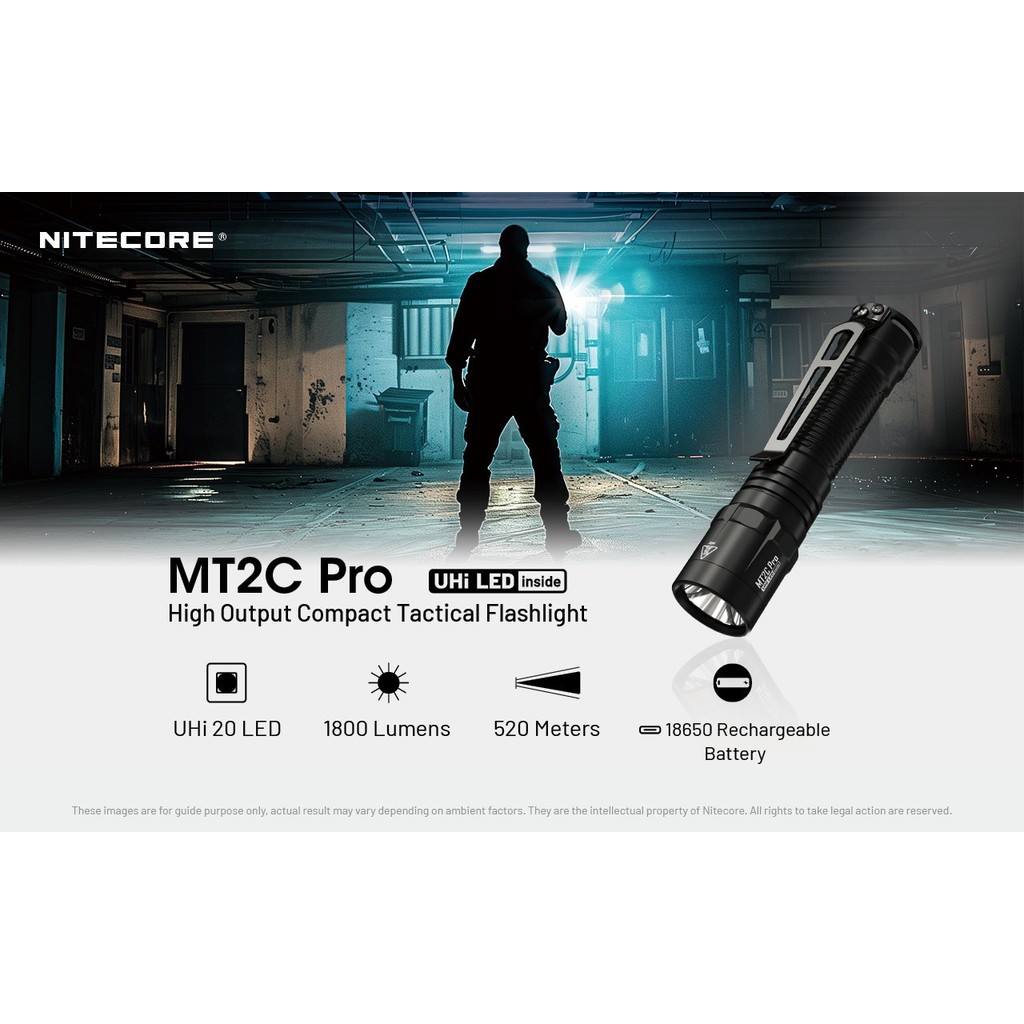 Jual RD NITECORE Senter LED Tactical Flashlight UHi 20 IP68 1800 Lumens ...
