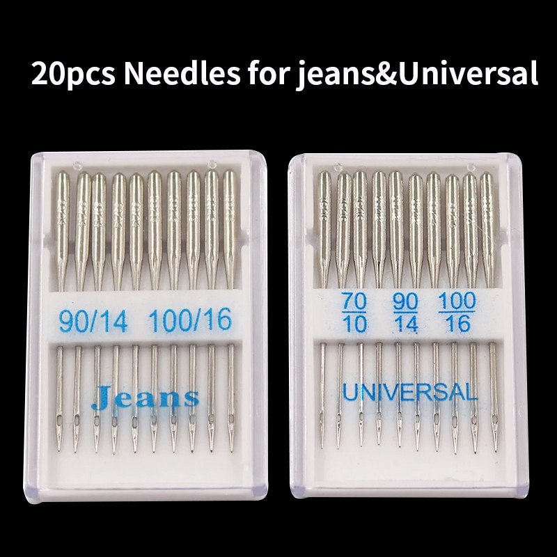Jual 20Pcs Sewing Machine Needles Jeans Universal Regular Point Sewing ...