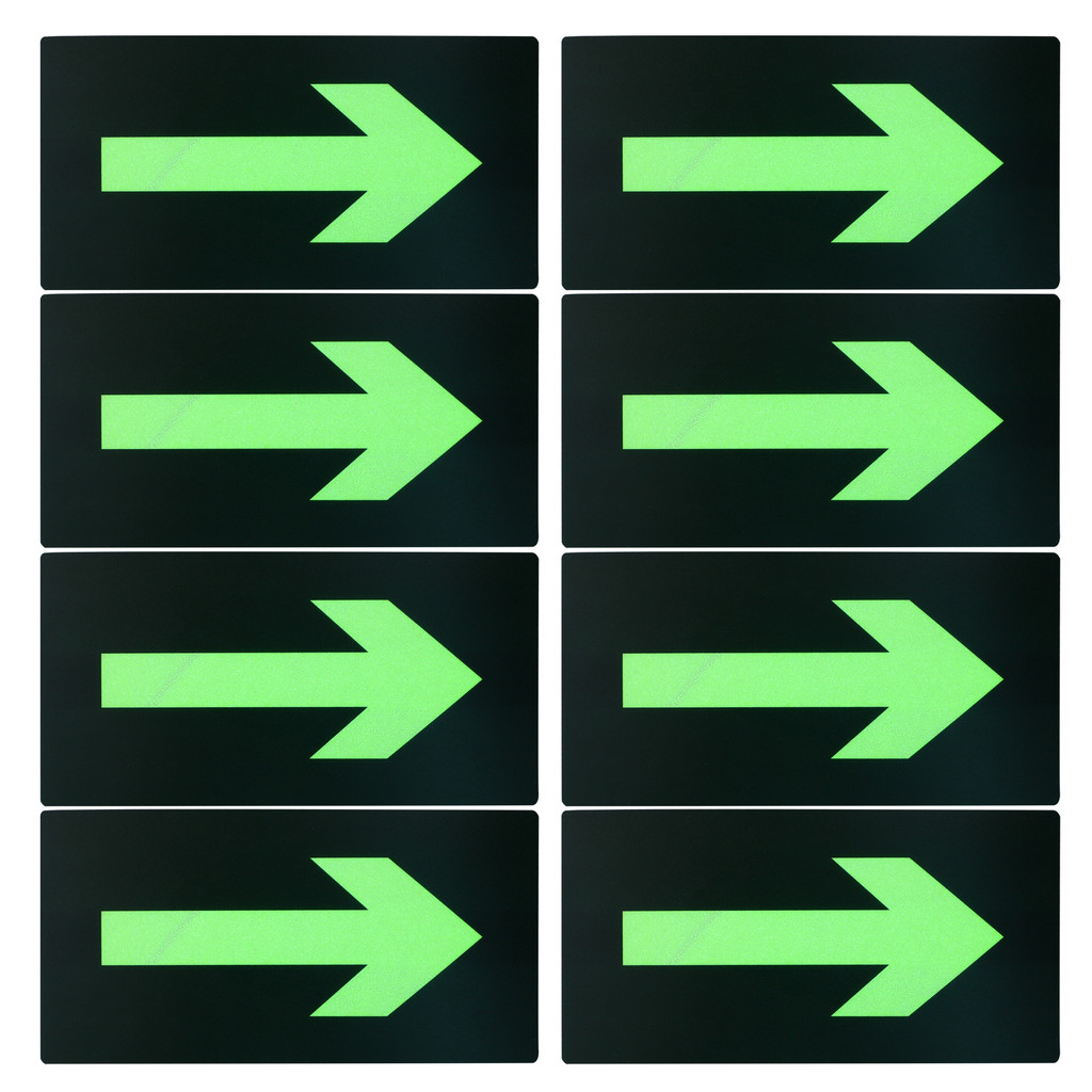Jual 8 pcs Glow Dark Evacuation Safety Stickers Waterproof Fire Exit ...