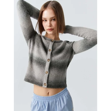 Gradient Knitted Crop Cardigan