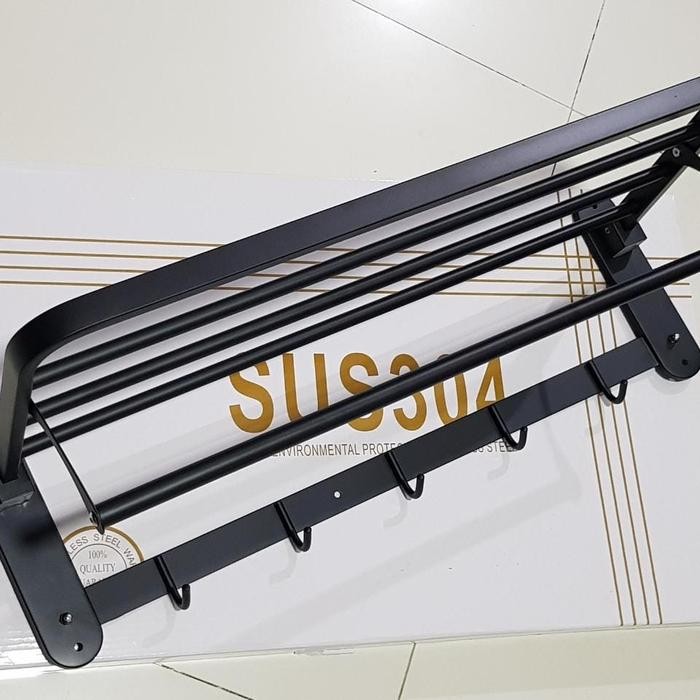 Jual Rak Handuk Stainles Sus 304 Black /Gantungan Handuk Kamar Mandi ...