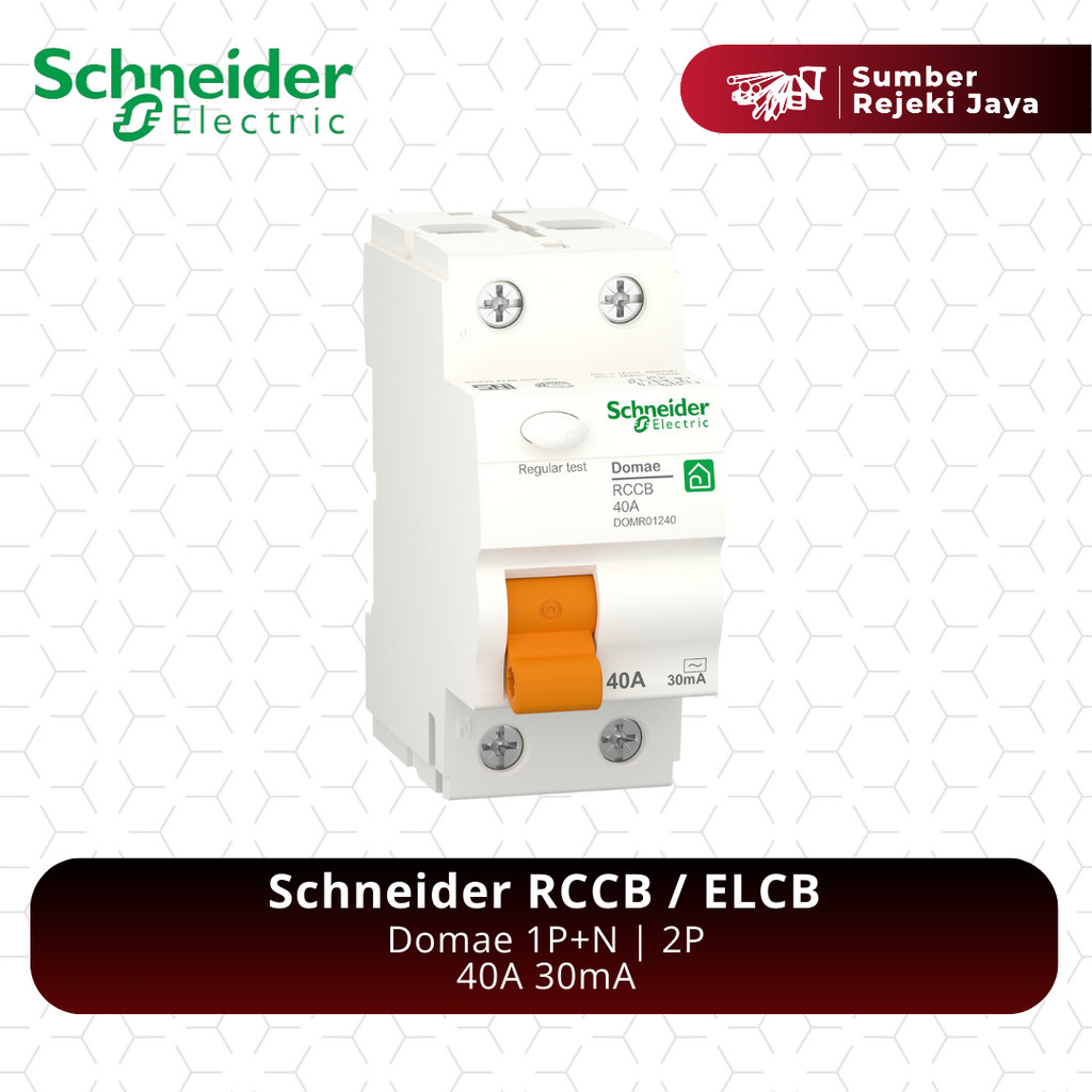 Schneider RCCB / ELC Domae 1P+N | 2P | 40A 30mA