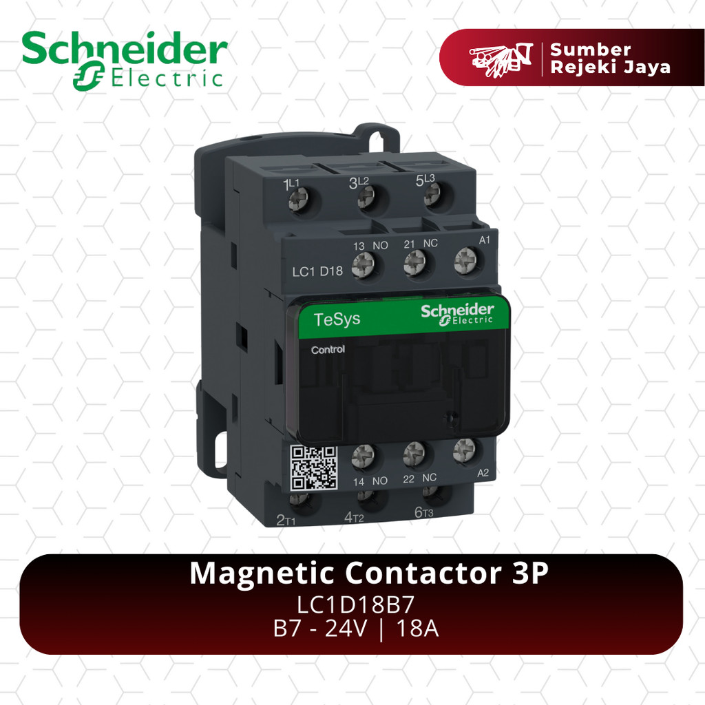 Schneider Kontaktor LC1D18B7 3P 18A 24VAC 24V | magnetic contactor | B7