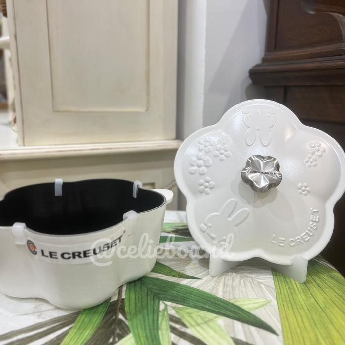 Couvercle Le Creuset Miffy Cotton - Fonte émaillée Blanc - 22cm Forme Fleur