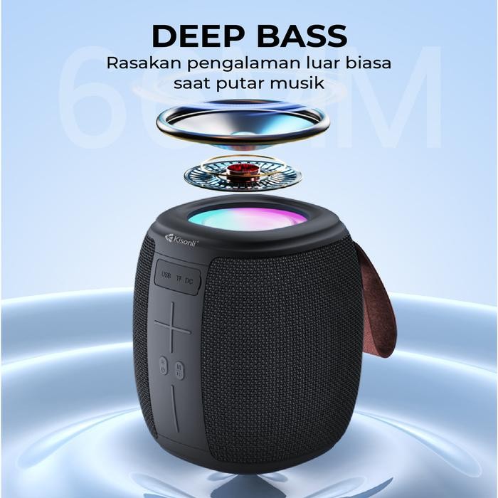 Jual Kisonli Speaker Bluetooth Wireless Portable Super Bass Q16 1200mAh ...