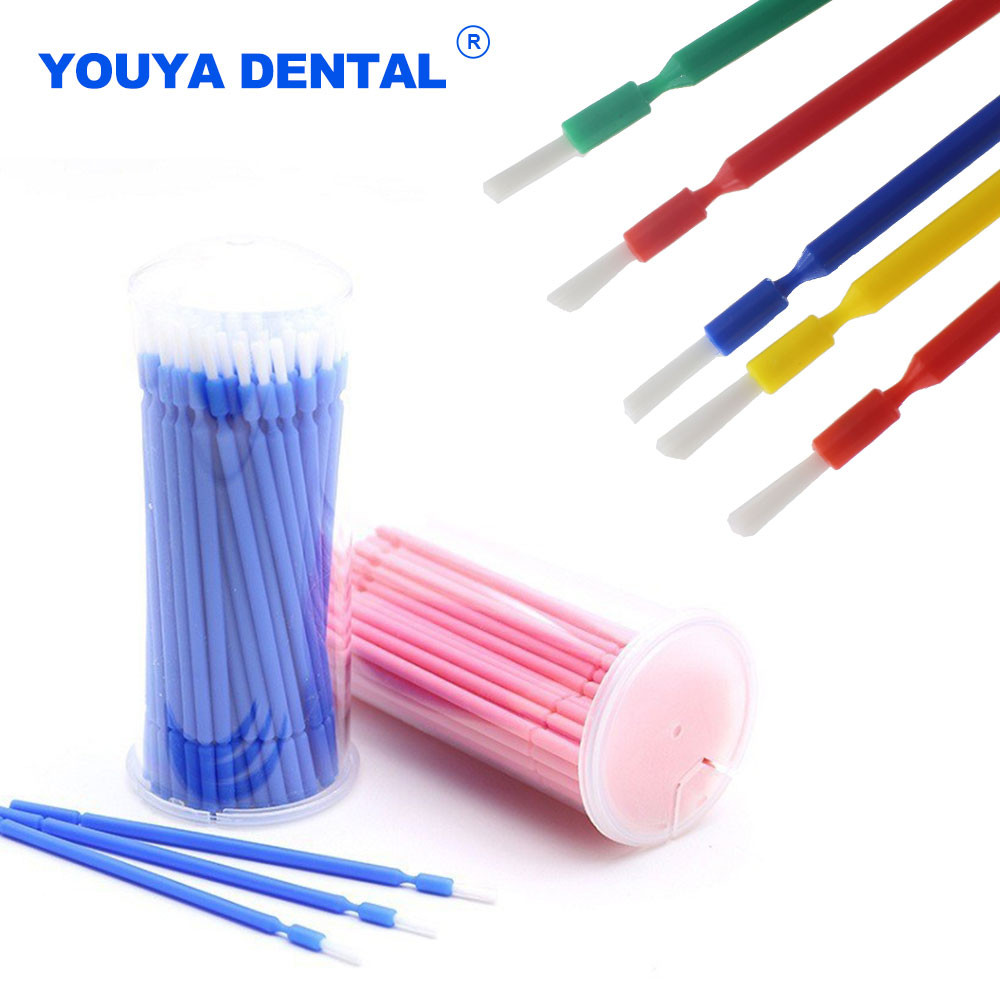 Jual Dentistry Long Micro Brush Bendable Teeth Whitening Dental Micro ...