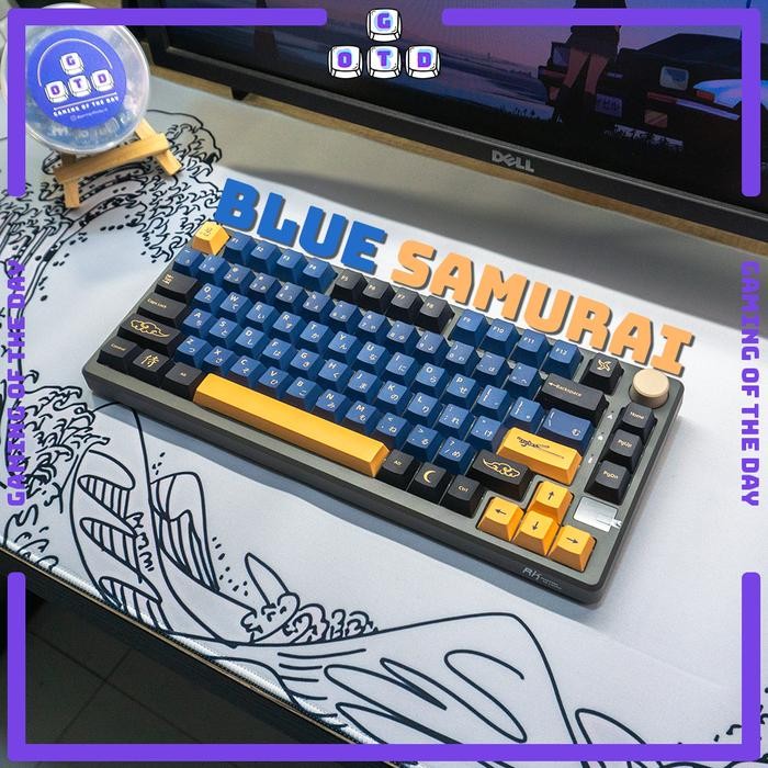 Jual Ready Blue and Red Samurai Keycaps by GOTD Cherry Profile PBT Dye ...
