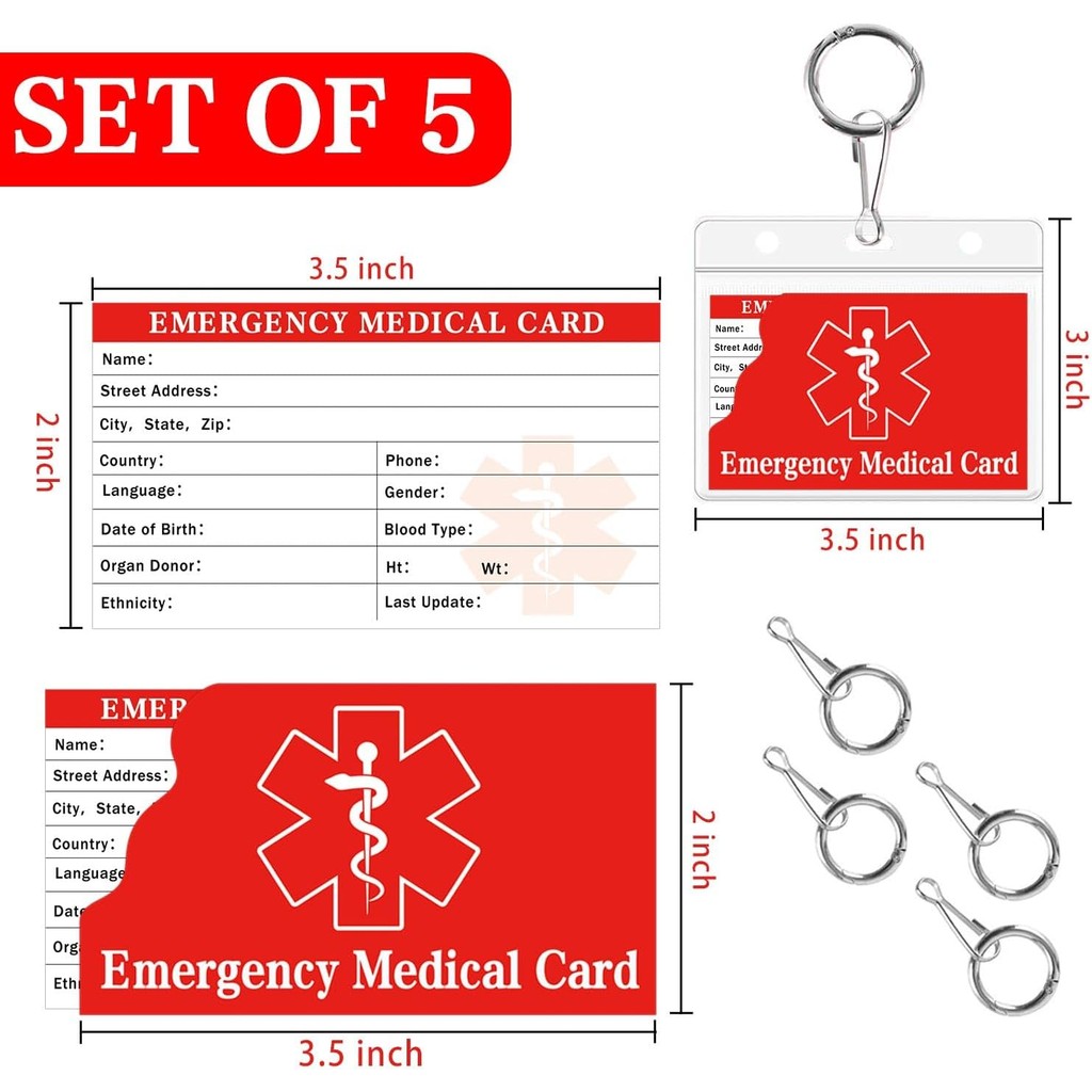Jual Medical Information Id Card Medical Alert Keychain Emergency ...