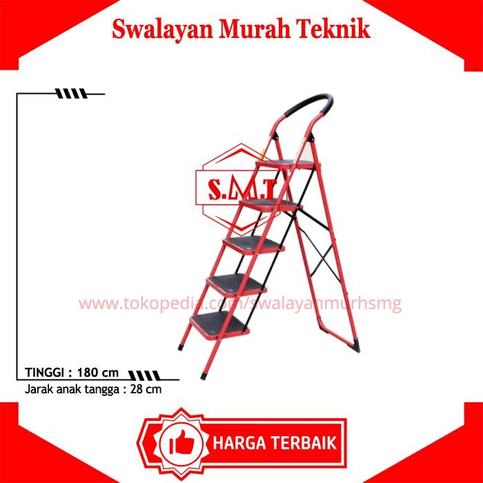 Jual Tangga Rumah besi 5 Step Mollar 5S Household steel Ladder Lipat ...