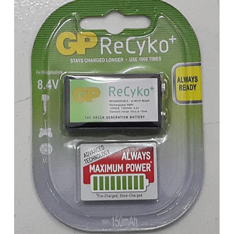 Jual Baterai Recyko+ 9V 150Mah / Battery Gp Recyko+ Rechargeable 150 ...