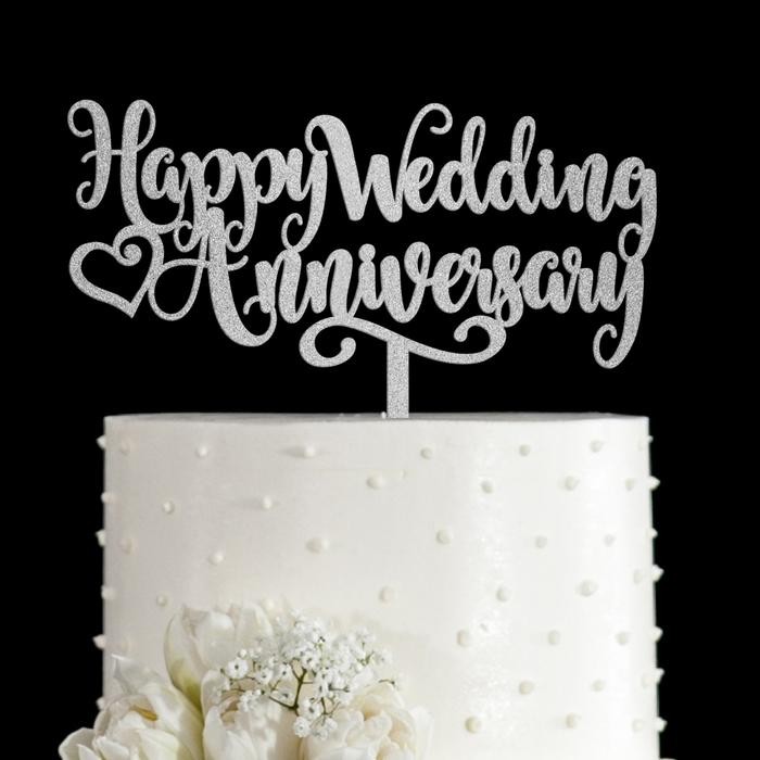 Jual Happy Wedding Anniversary Acrylic Cake Topper | Shopee Indonesia