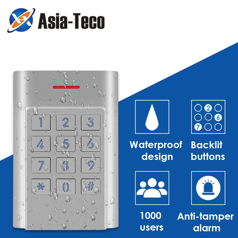 Jual Waterproof Standalone Metal Access Control Keypad Zinc Alloy Case ...