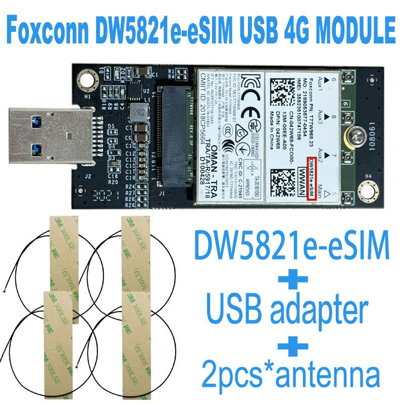 Jual T77W968 DW5821e e-SIM DW5821e eSIM X20 LTE Cat16 1Gbps FDD-LTE TDD ...