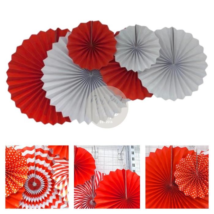 Jual Ornamen Kertas Backdrop 17 Agustus Merah Putih Paperfan Hiasan ...