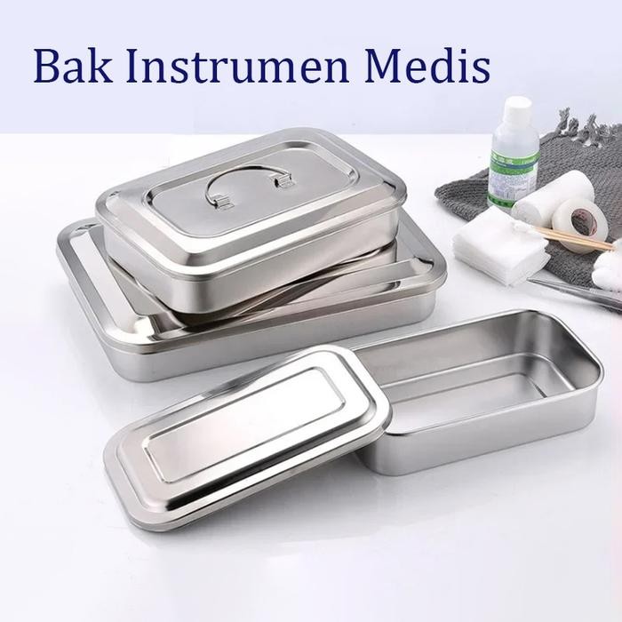 Jual Bak Instrumen Medis Stainless Steel Dengan Tutup Baki Instrument ...
