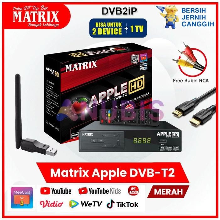 Jual NeW Set Top Box DVB T2 Matrix Garuda Apple Receiver TV Digital RCA ...