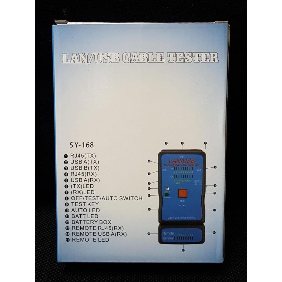 Jual Usb / Lan Cable Tester Rj45, Rj11,Usb ( Sy-168 ) ( Free Battery 9V ...