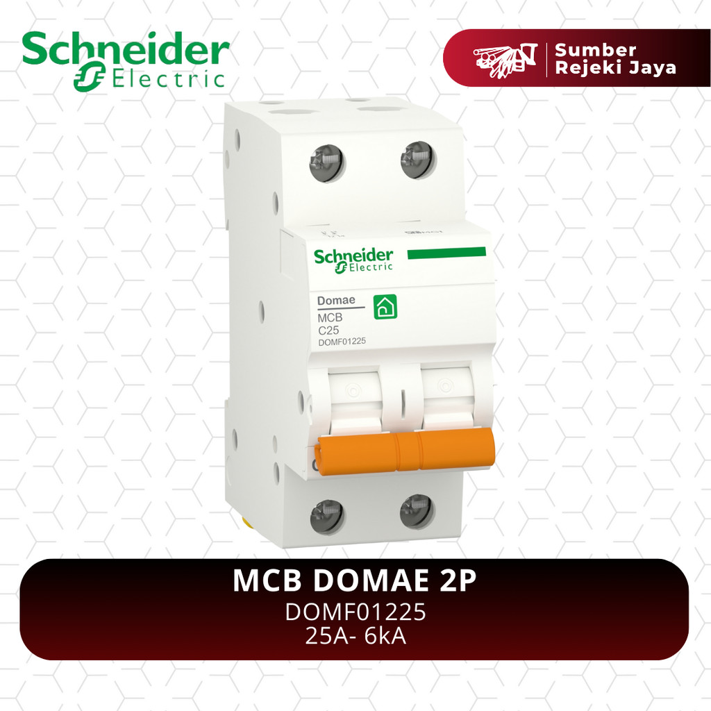 Schneider MCB DOMAE 2P 25A 6kA | DOMF01225 Merlin Gerin Orange 