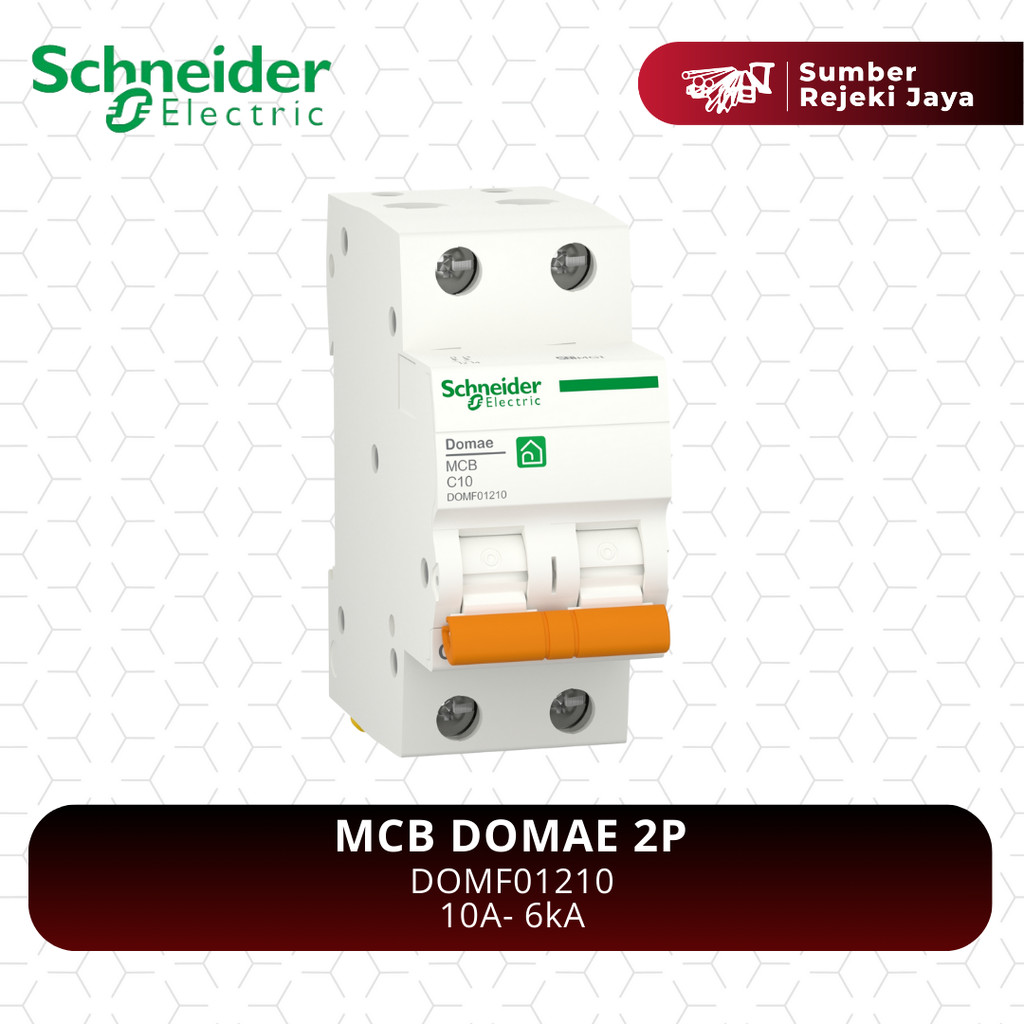 Schneider MCB DOMAE 2P 10A 6kA | DOMF01210 Merlin Gerin Orange