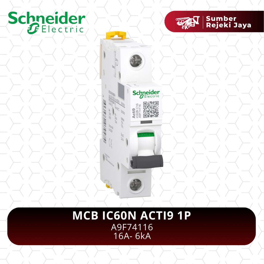 Schneider MCB IC60N ACTI9 1P 16A 6kA | A9F74116