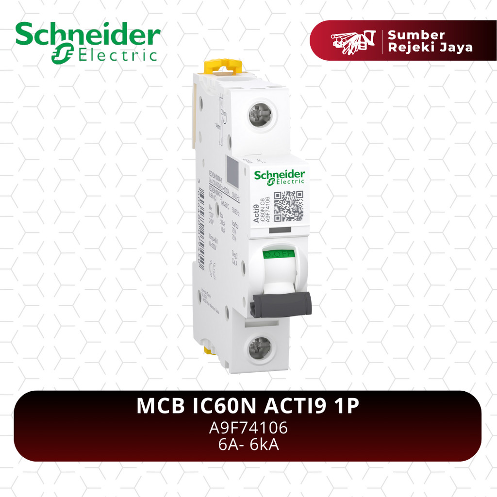 Schneider MCB IC60N ACTI9 1P 6A 6kA | A9F74106