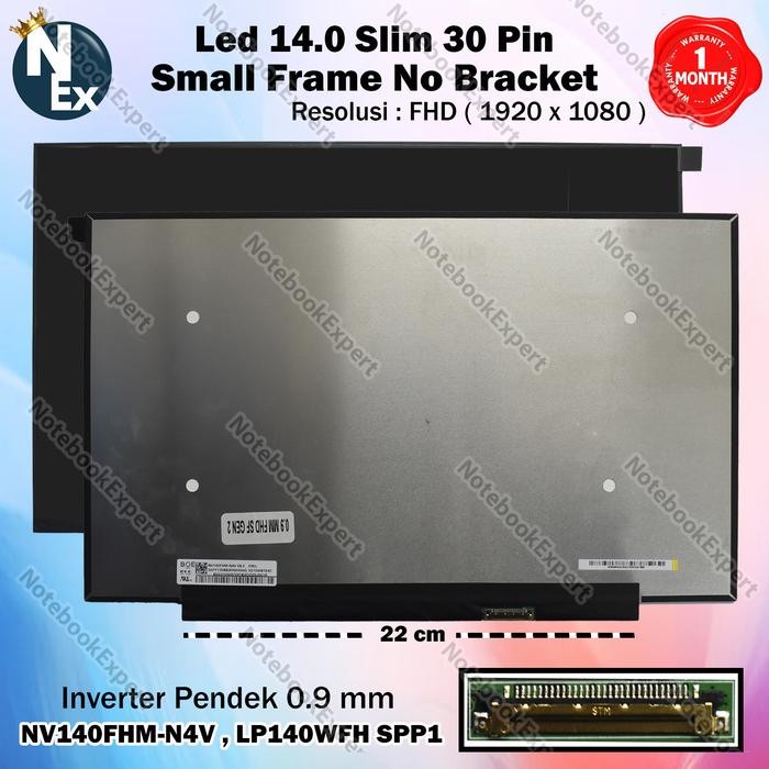 Jual LED 14.0 SLIM 30PIN FHD 1920X1080 0.9 MM NV140FHM-N4V LP140WFH ...