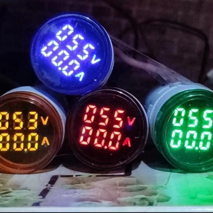 Jual Pilot Lamp Led With Volt + Ampere Meter 22Mm | Shopee Indonesia