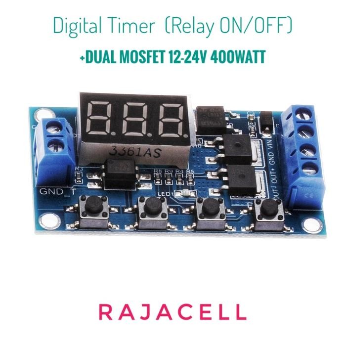 Jual Digital Timer Delay On Off Mosfet 12-24V Dc 400Watt Control Switch ...