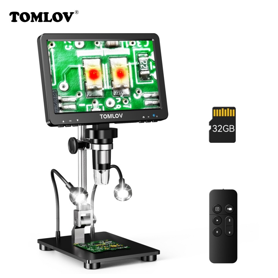 Jual Tomlov Microscope Dm9 Pro Hdmi Usb Digital 7'' Ips Screen ...