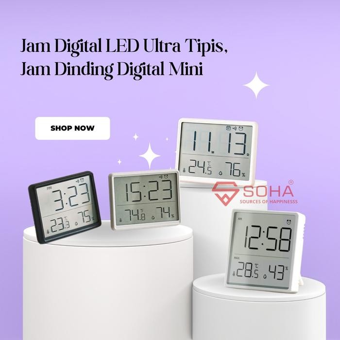 Jual Jam Digital Meja Design Ultra Tipis Jam Dinding Digital Mini ...