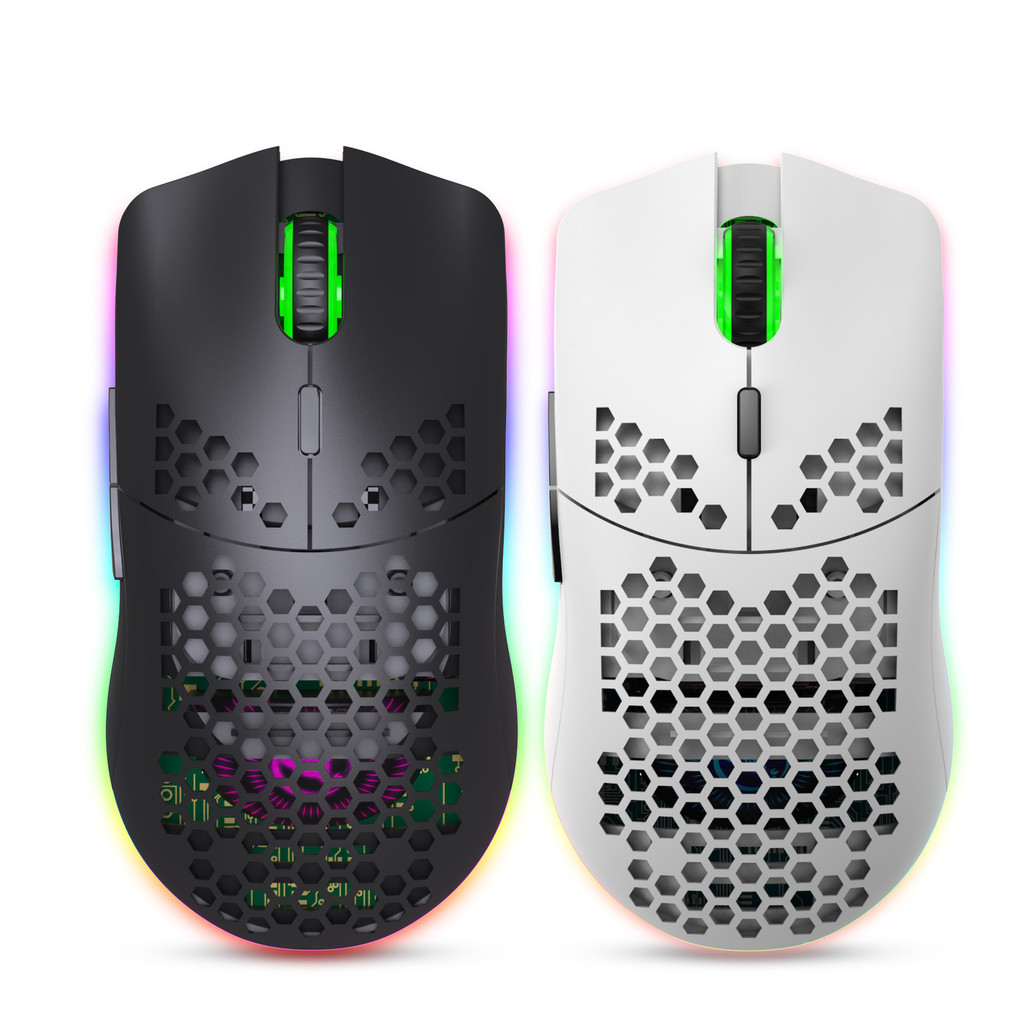 Jual Mouse Wireless 2.4G T66 - Desain Ringan Lubang, RGB, 6 Tombol ...