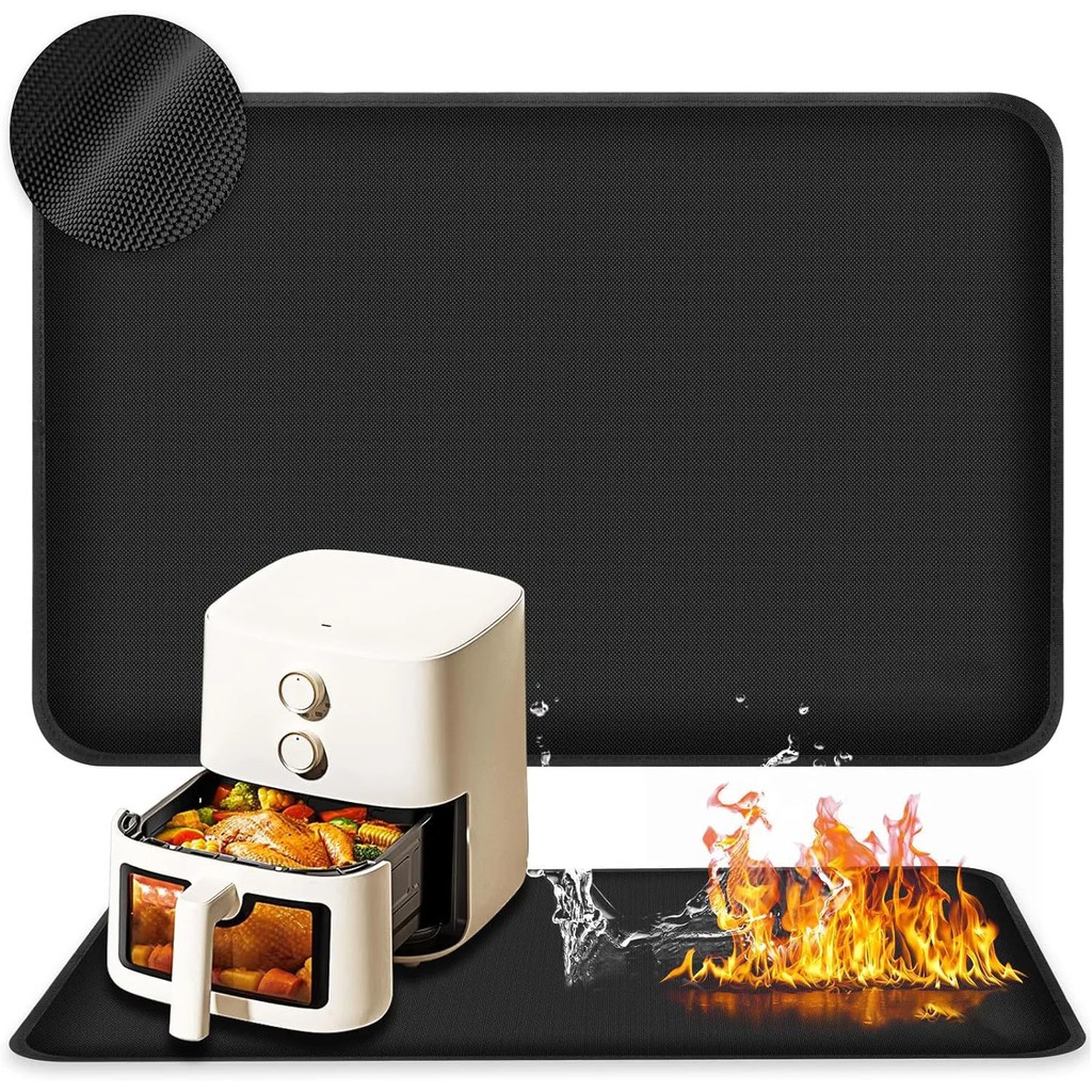 Jual 40X60Cm Black Heat Resistant Air Fryer Mat Fireproof Silicone Mats ...