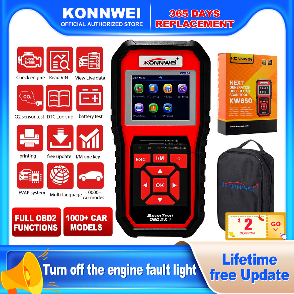 Jual PROMO HARI INI! KONNWEI KW850 Full OBD2 Car Diagnostic Tools OBD 2 ...