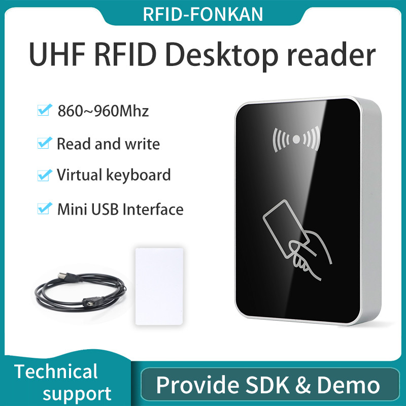 Jual ISO 18000-6C/6B Desktop USB Power Access Card Reader RFID Reader ...