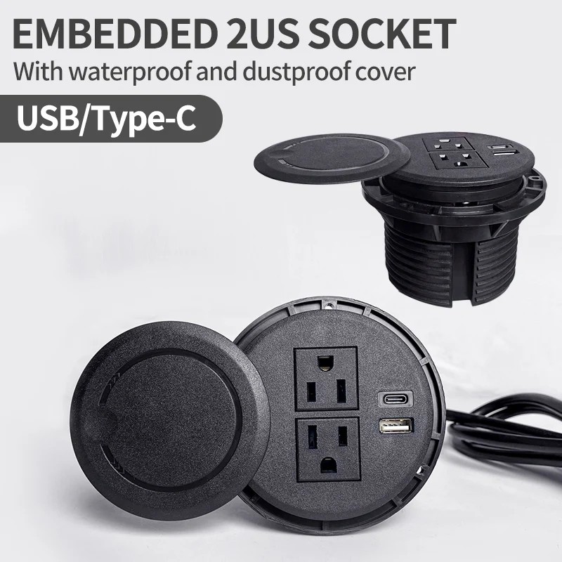 Jual Office desk power socket Multifunctional 2US Socket with USB Type ...