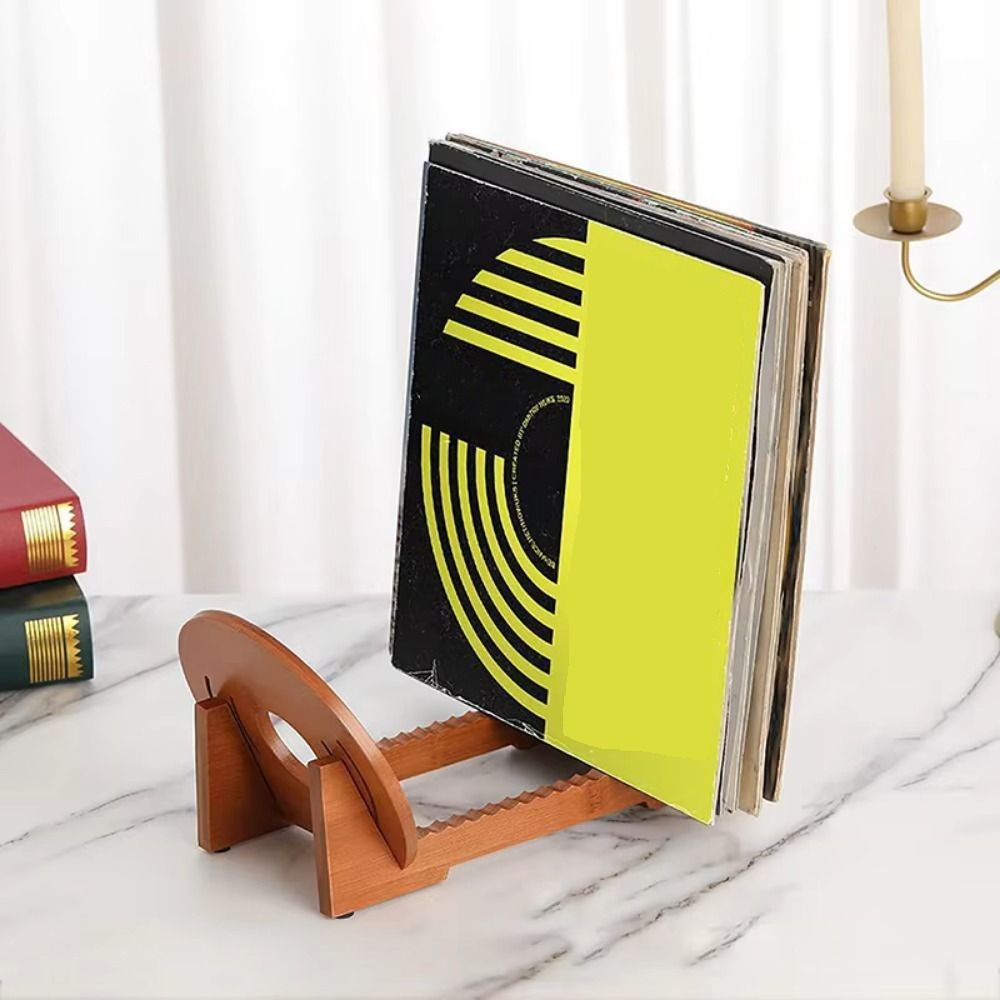 Jual Portable Solid Wood Wooden CD Rack Simple Large Capacity Vinyl ...