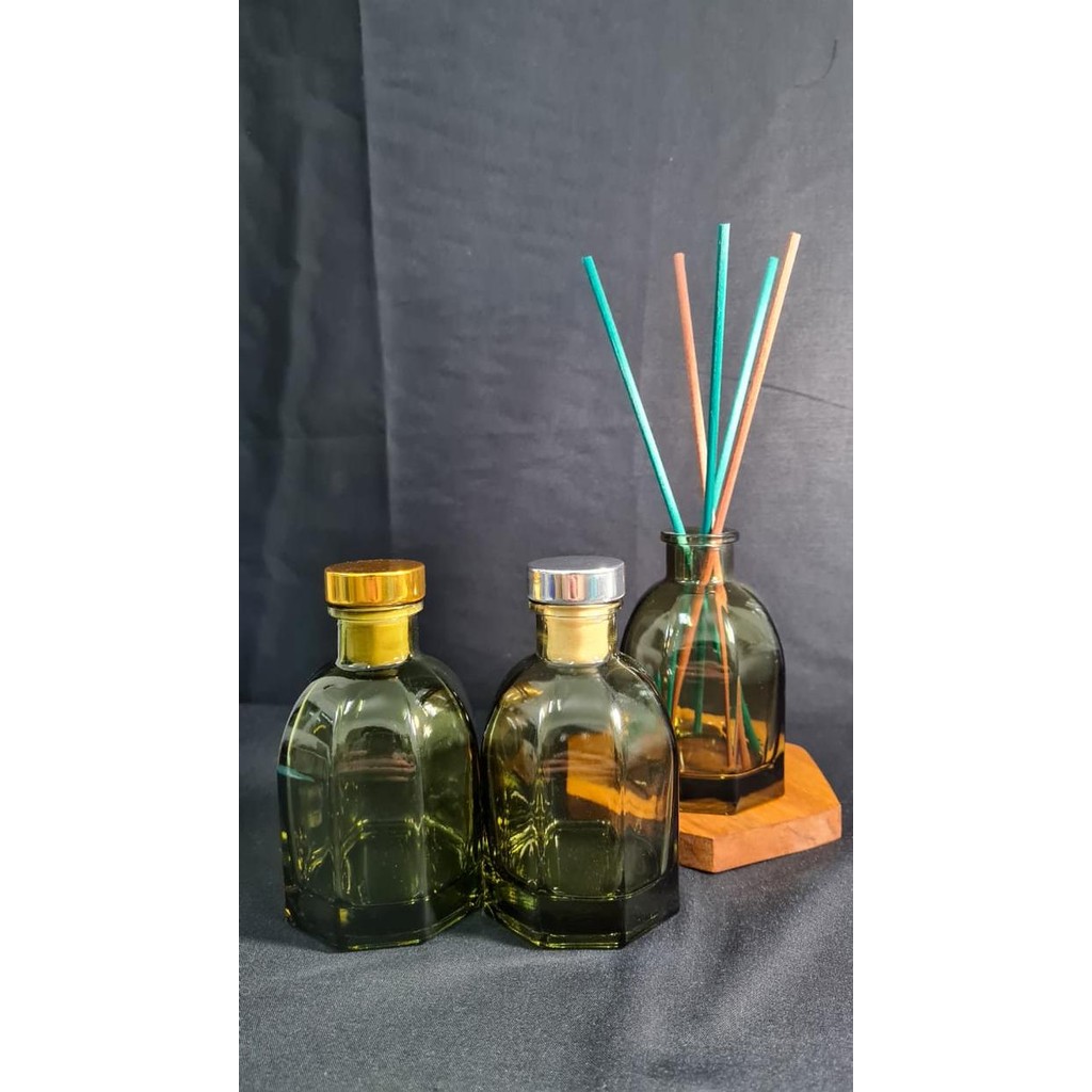 Jual Botol Reed Diffuser Octagon Green 100/120 Ml (Cork Cap) | Shopee ...