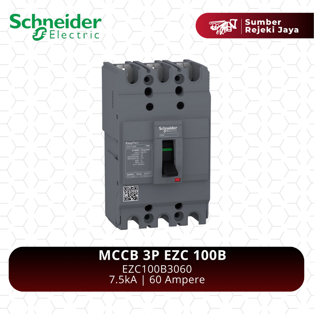 Schneider MCCB NFB Breaker EZC100B 3P 60A 7.5kA | EZC100B3060