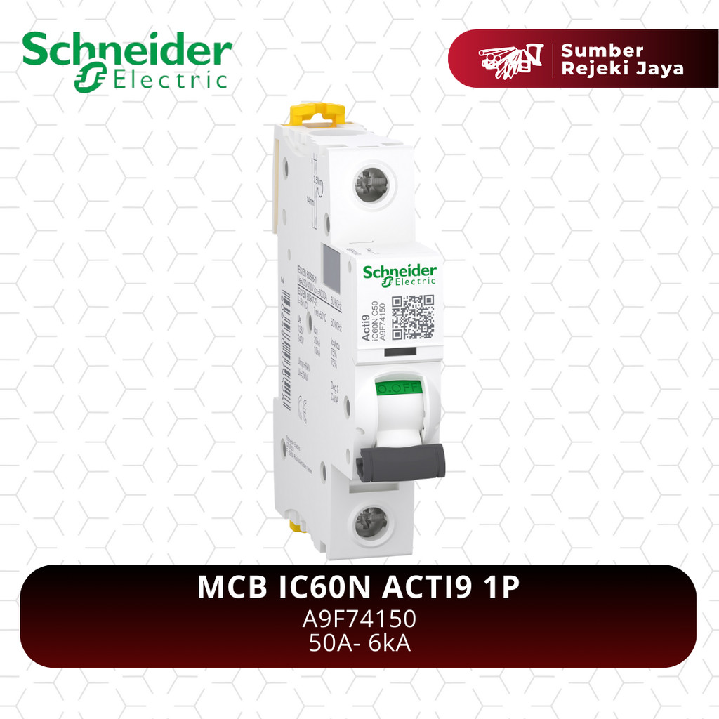 Schneider MCB IC60N ACTI9 1P 50A 6kA | A9F74150