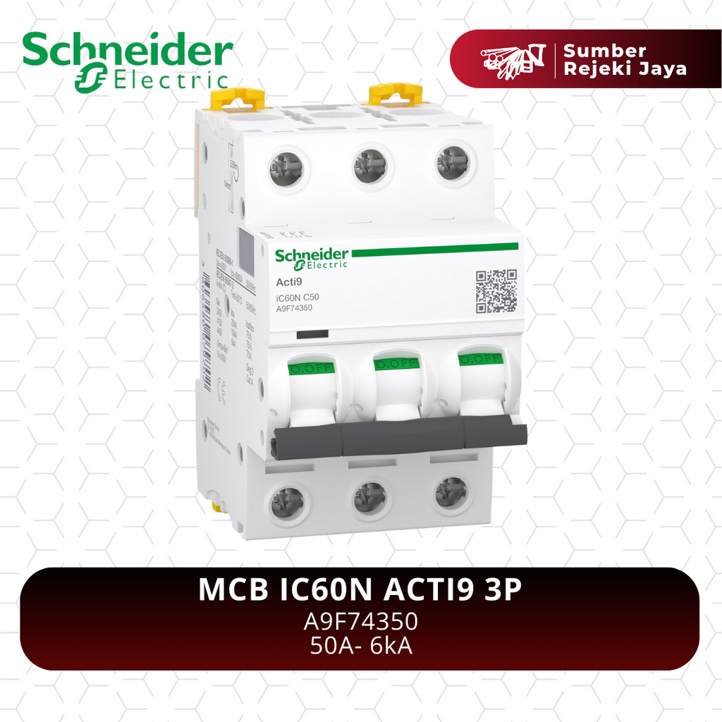 Schneider MCB IC60N ACTI9 3P 50A 6kA | A9F74350 