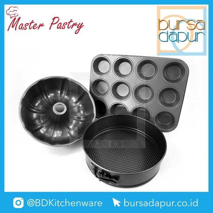 Jual CUCI GUDANG VALUE SET 3 PCS Bundt Cake Form / Muffin Pan 12 Cup ...