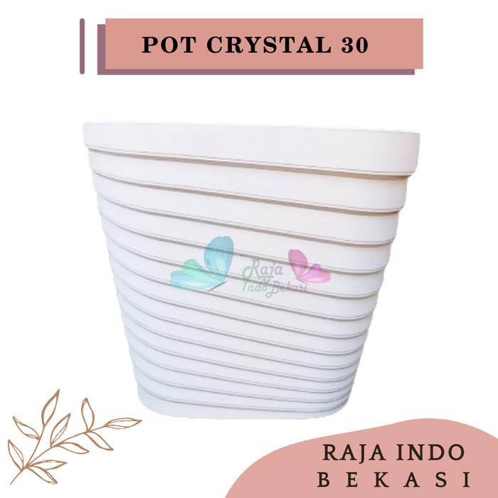 Jual [Sp] Pot Shallom Crystal 30 Putih Pot Bunga Besar Motif Timbul ...
