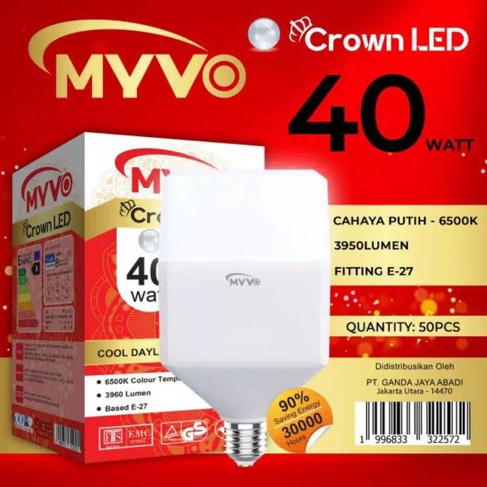 Jual Lampu Bolam Led MYVO CROW 40 Watt / 50 Watt | Shopee Indonesia