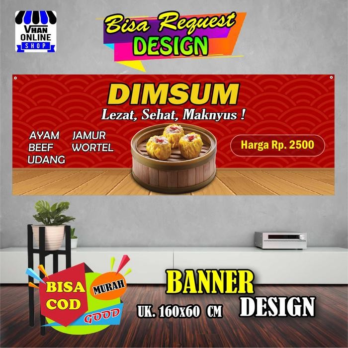 Jual Spanduk Banner Dimsum, Siomay, Makanan Kekinian, Makanan Viral ...