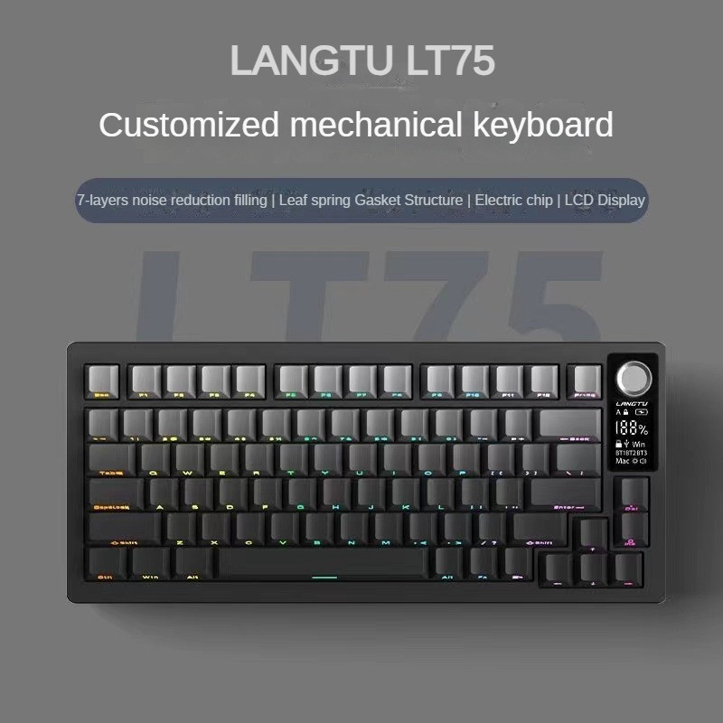 Jual Langtu LT75 Mechanical Keyboard 75% Gasket Custom with Display ...