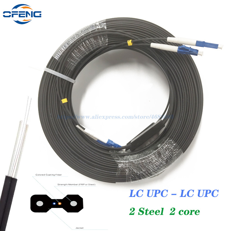 Jual JUAL Outdoor fiber LC UPC 2 Steel 2 core 200m fiber optic drop ...