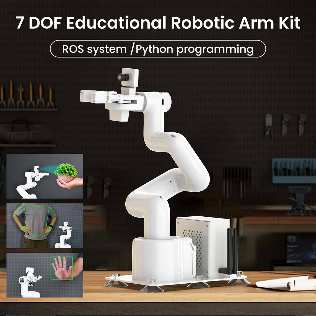 Brazo Robótico Colaborativo Yahboom Jetcobot Con Jetson Nano 4GB – 7 Ejes, ROS, Visión AI Y Control Remoto