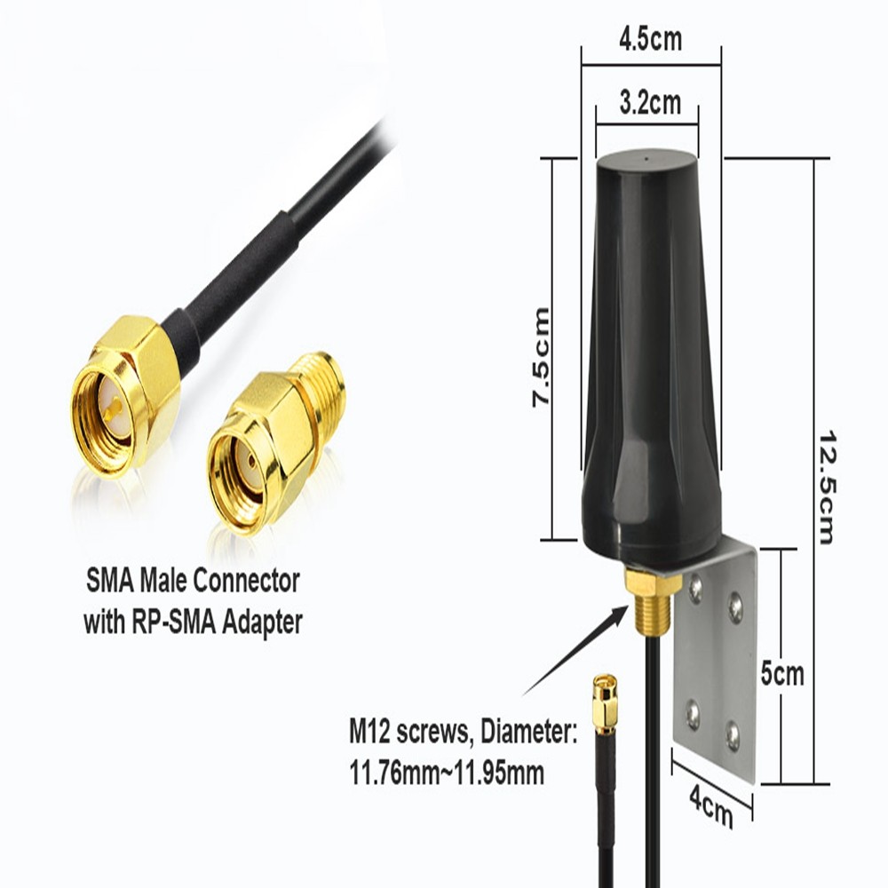 Jual Superbat 4G LTE Fixed Screw Mount Omni-directional SMA Antenna for ...