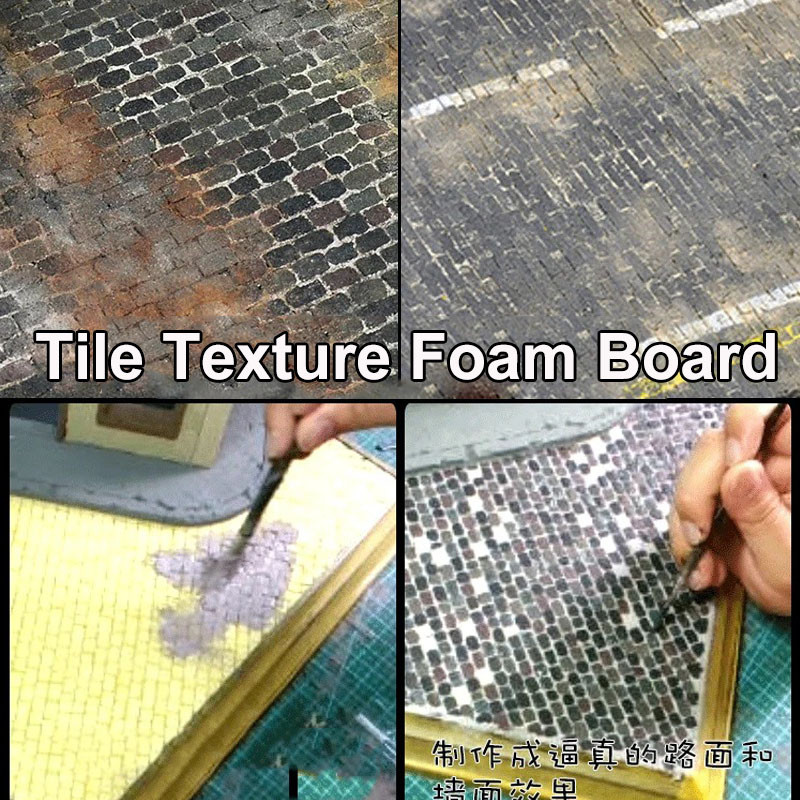 Jual 1/35 Wall Road Surface Tile Texture Foam Board Sandtable ...