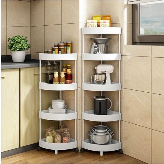 Jual Rak sudut 4 susun rak troli rak dorong dapur toilet serbaguna roda ...